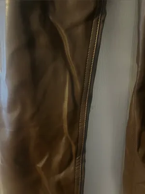 Abercrombie Women Brown Faux Leather Pants - Classic Straight Fit thumbnail 4