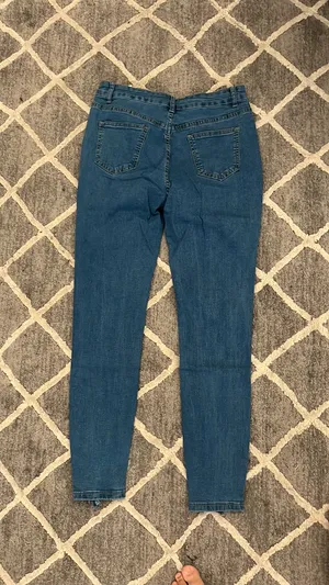 Ripped Jeans with Checkered pattern Blue Size L thumbnail 5
