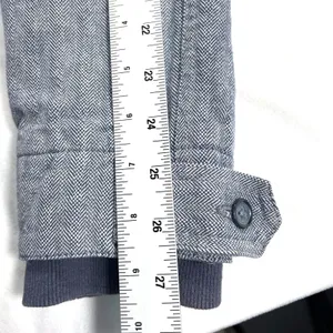 Free People Y2K Blue Herringbone Parka Jacket Size 6 Cotton Vintage Fall thumbnail 11