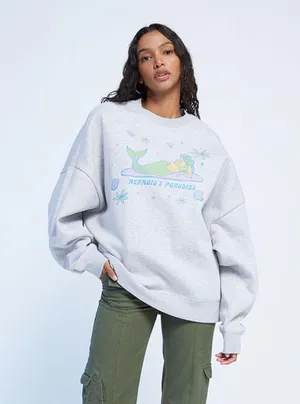 PacSun Mermaid's Paradise Oversized Sweatshirt thumbnail 4