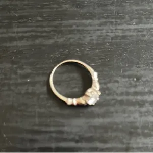 Claddagh Silver Ring with Clear Stone thumbnail 2