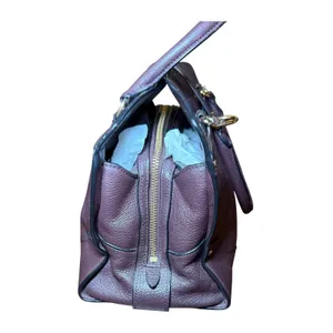 Coach Mercer 30 Satchel Plum Pebble Leather Handbag 37575 Gold Hardware thumbnail 5