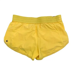 Lululemon Bright Yellow Athletic Running Shorts Pump It Up Lined Summer Size 2 thumbnail 2