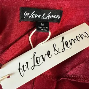 For Love And Lemons Elora Midi Dress Red Medium NWT Evening Party Slit Holiday thumbnail 10