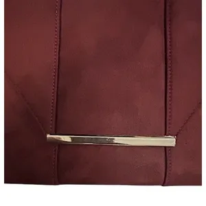 NWT‎ JNB Studio Burgundy Faux Suede Envelope Clutch Chain Shoulder Bag Modern thumbnail 12