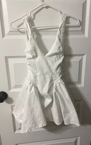 Princess Polly White Halter Mini Dress thumbnail 1