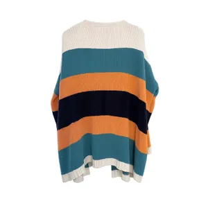 Umgee USA Women Large Striped Chenille Chunky Knit Open Front Cardigan‎ Sweater thumbnail 4