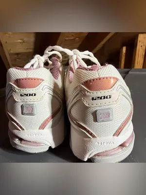 New Balance White and Pink Women's Athletic Sneakers thumbnail 4