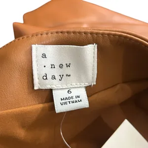 New‎ A New Day Faux Leather Mini Skirt Womens 6 Brown High Waist Casual Party thumbnail 4