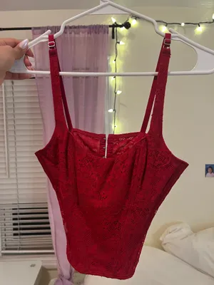 Hollister Red lace corset thumbnail 3