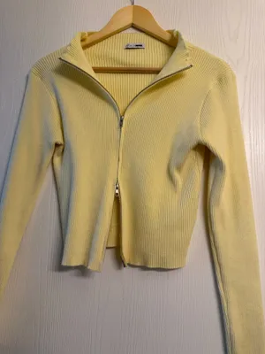Yellow zip up sweater thumbnail 1