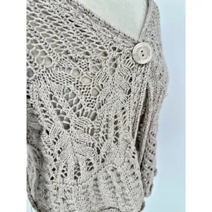 Vtg‎ Dressbarn Y2K Sweater Cardigan Crochet S Bell Sleeve Hippie Boho Festival thumbnail 7