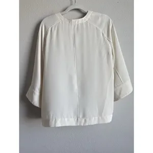 Ann Taylor Women's Wide Dolman Sleeves Ivory Top Blouse Size Large Casual Office thumbnail 10