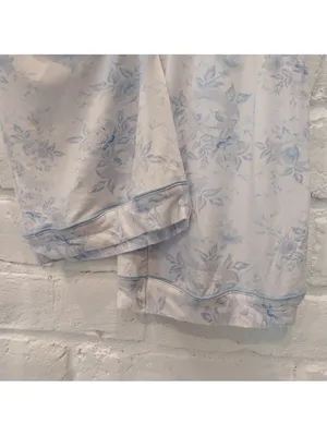 SHABBY CHIC Pajama Set Women Medium 6 Blue Floral Soft 2 PC Stretch Short Sleeve thumbnail 7