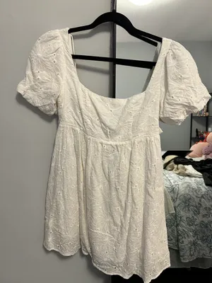 Princess Polly Babydoll White Eyelet Dress thumbnail 1