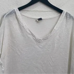 FREE PEOPLE We The Free Never Give Up Oversized Top V Neck Tee in Ivory White XS thumbnail 5