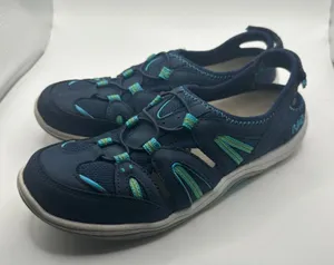 Ryka Hula Navy Blue Teal Walking Sandals Water Shoes Womens 7M Bungee Strap thumbnail 1