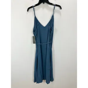 Lulus Dusty Blue Tie Back Slip Mini Dress Adjustable Straps Chiffon Large NWT thumbnail 8