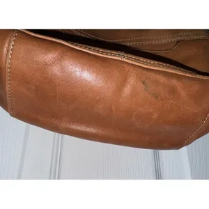 FOSSIL Hobo Cognac Leather Shoulder Hand Bag Retro Y2K Purse Vintage Brown thumbnail 5