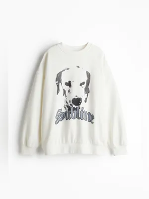 NWT SUBLIME DALMATIAN OVERSIZED PRINTED SWEATSHIRT thumbnail 2
