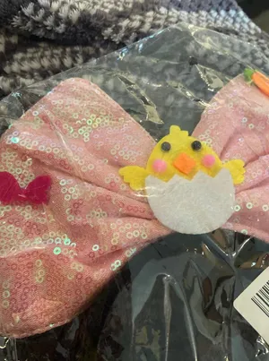 Sparkling chicken pink glam headband thumbnail 1