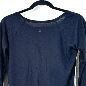 Lululemon 2/S Locarno Long Sleeve Top in black scoop neckline lightweight layer thumbnail 3