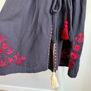 Child of the Universe Embroidered Tassel Tie‎ Waist Dress thumbnail 3
