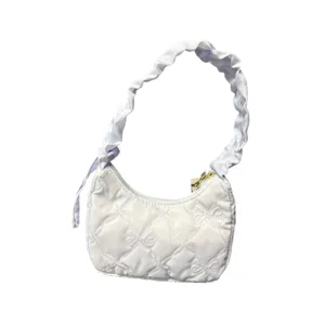 LoveShackFancy Small Light Lavender Quilted Bow Shoulder Bag Zip Gold thumbnail 5