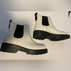 UGG Black and White Jasmine Markstrum Waterproof Leather Chelsea Ankle Boots thumbnail 8