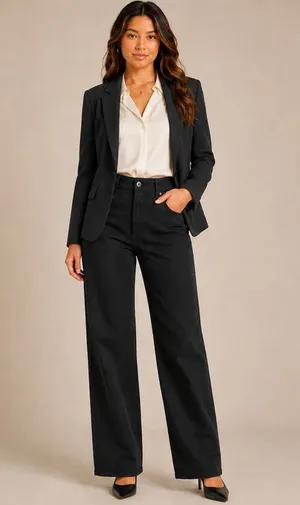Lululemon City Sleek 5 Pocket Wide Leg Crop Pants Black Size 25 thumbnail 1