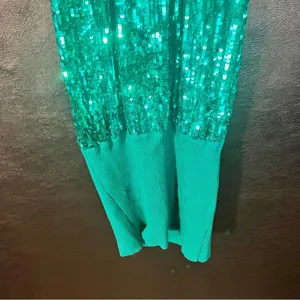 Bebe Teal‎ Sequin Mini Dress Size Medium thumbnail 6