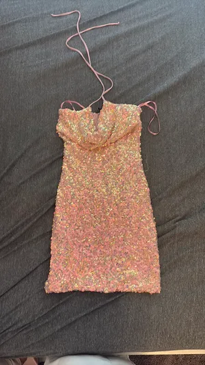 Windsor Sequin Mini Dress Halter Neck thumbnail 2