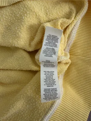 Aerie Hey Crochet Vintage Fade Sunny Yellow Sweatshirt Balloon Sleeves Large thumbnail 11