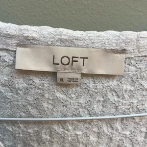 LOFT White Short Sleeve Tie Front Blouse thumbnail 3