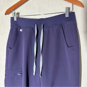Figs Women’s Zamora Jogger Scrub Pants Pull On Mid Rise in Dark Purple Size S thumbnail 4