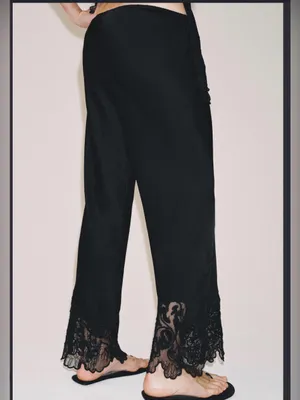 Zara ZW COLLECTION EMBROIDERED SATIN TROUSERS thumbnail 2