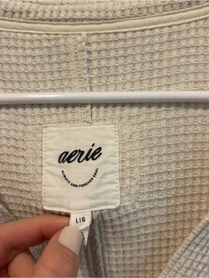 Aerie Lumberjane Polo Waffle Sweatshirt thumbnail 4