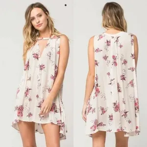 Free People Tree Swing Floral Sleeveless Tunic Mini Boho Dress S thumbnail 4