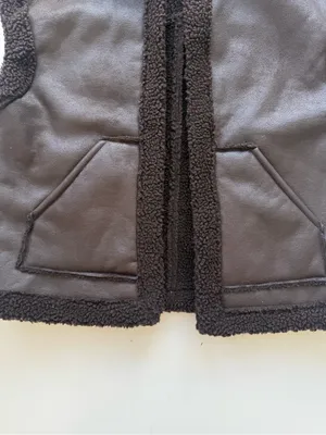 Future Collective Reese Blutstein Faux Shearling Vest Dark Brown Size Small thumbnail 5