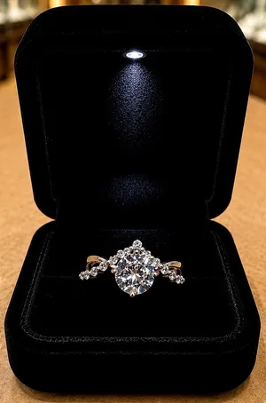 Shiny Round Cubic Zirconia in a V Setting Size 7 thumbnail 1