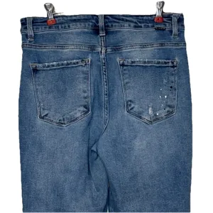 Risen Women's Jeans Distressed Sierra Mid-Rise Tapered Leg Denim‎ RDP5269 13/31 thumbnail 9