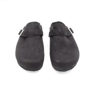 Cliffs by White Mountain Black Faux Suede Faux Fur Lined Buckle Clogs Women 8.5 thumbnail 4