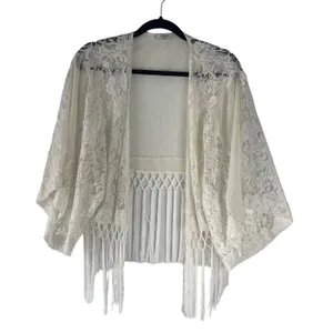 Miss Me Y2k‎ Women's Small White Cottage Western Kimono Coastal Cowgirl Top thumbnail 1
