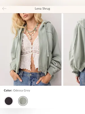 NWOT Free People We the Free Lena Shrug - Odessa Grey green - medium thumbnail 7