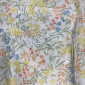Lauren Ralph Lauren Pajama Shirt‎ Womens Large White Floral Print Top Sleepwear thumbnail 3