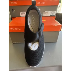 Vionic‎ Sonnet ballet flats hook-and-loop strap Mary Jane Size 7 Wide Black!!!!! thumbnail 4