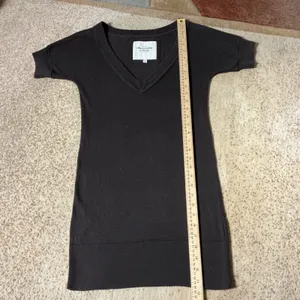 Y2K Abercrombie & Fitch Preppy V-Neck Knit Sweater‎ Dress Womens S Elena thumbnail 2