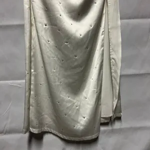 Women's Rhinestone Cream Lace Halter Maxi Dress Size Small thumbnail 6