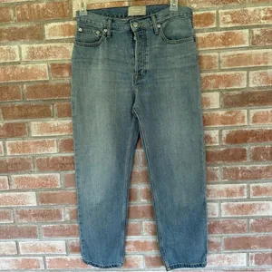 Everlane Summer Slouch Jeans Button Fly Relaxed Straight Women’s 25 Light Wash thumbnail 2
