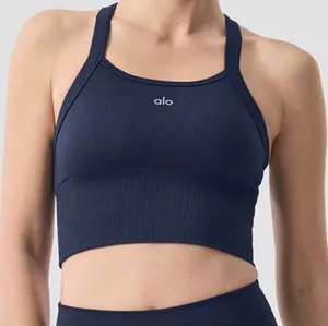Alo Yoga Seamless Ribbed Favorite Bra Tank Navy XS thumbnail 1